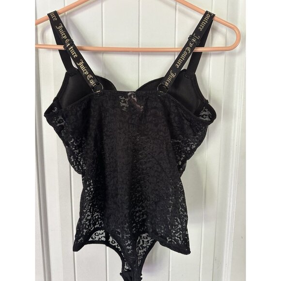 Juicy Couture Black Lace Bodysuit with Push-up Cups Size Medium - Picture 5 of 7